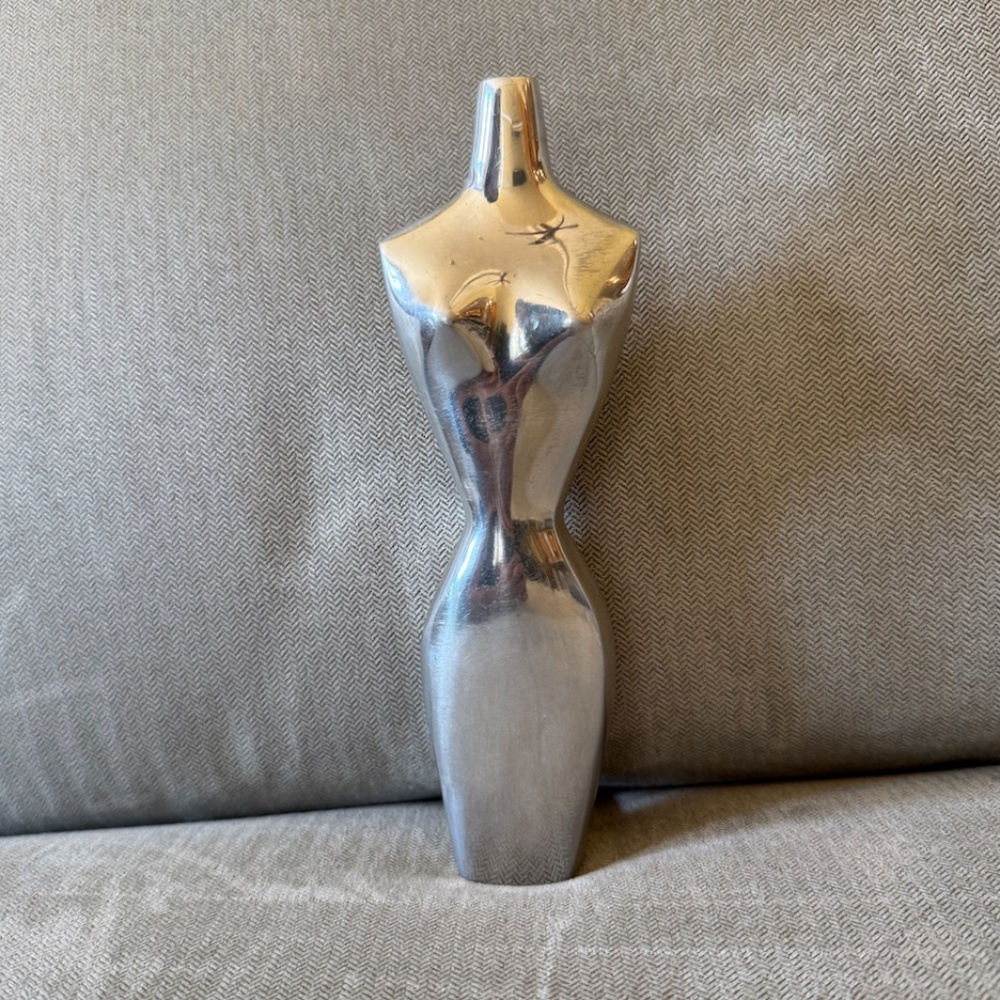 Nima Oberoi Lunares San Francisco Polished Aluminum Figural Bust Sculpture
